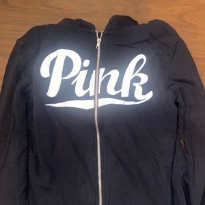PINK black zip up hoodie